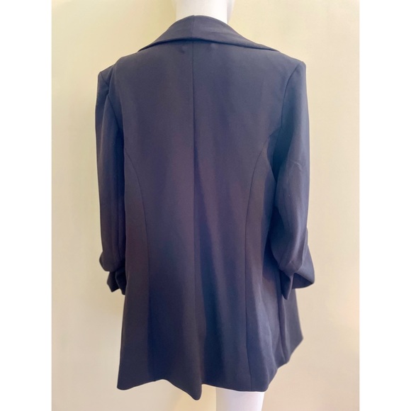 FashionNova “The Celine Blazer” Black Small Ruched Sleeves - Picture 5 of 10